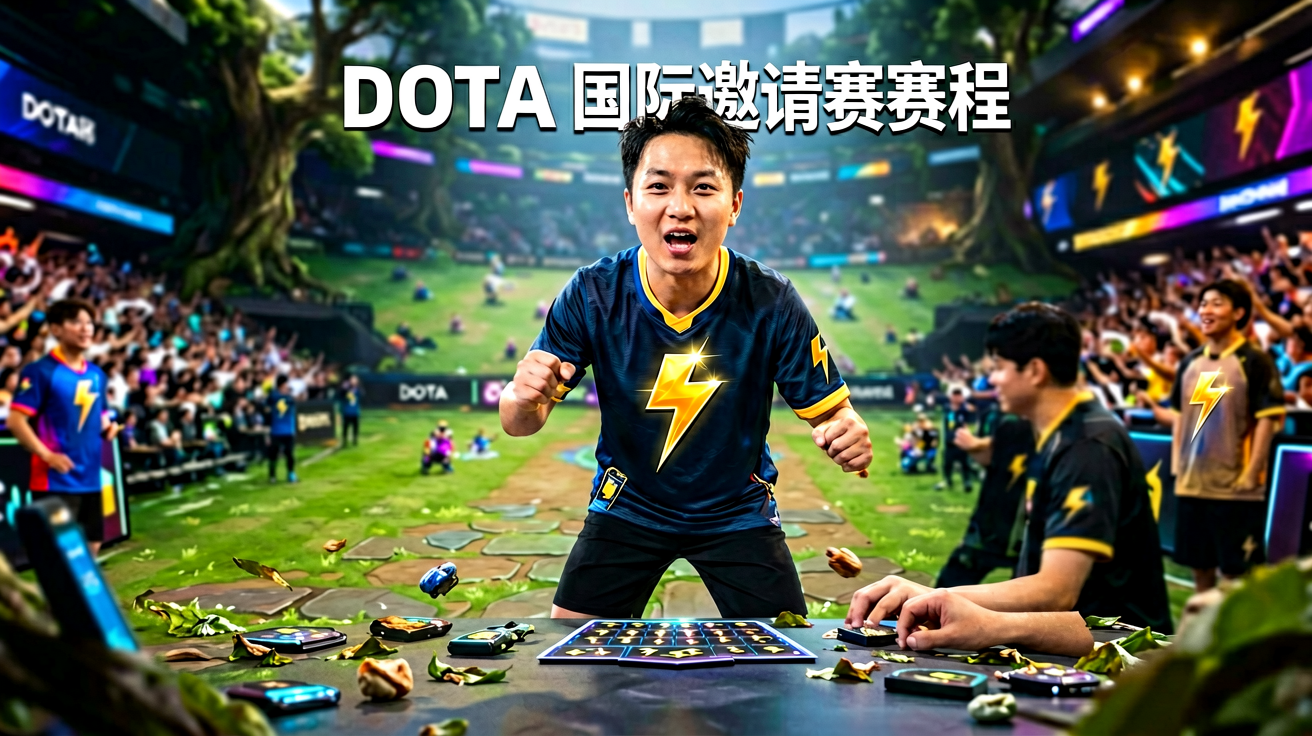 DOTA2国际邀请赛赛程海报，展示赛事视觉设计
